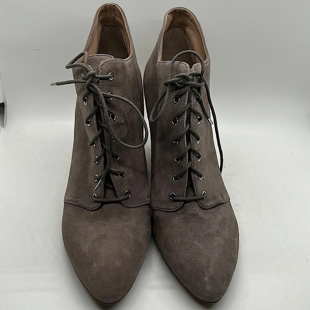 Belle Sigerson Morrison Light Gray Suede Wedge Ankle Booties Boots *Sz 8.5*🌸🌸 - Picture 2 of 8
